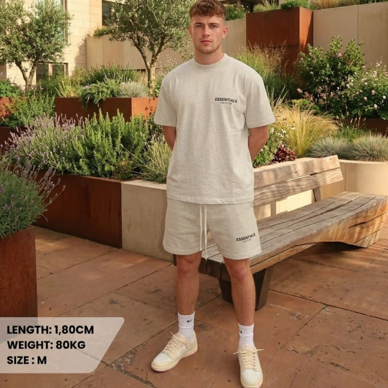Fear of God Essentials Light Oatmeal Shorts