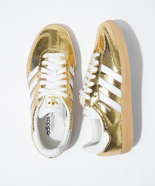 adidas Samba OG Gold Metallic Cracked Leather