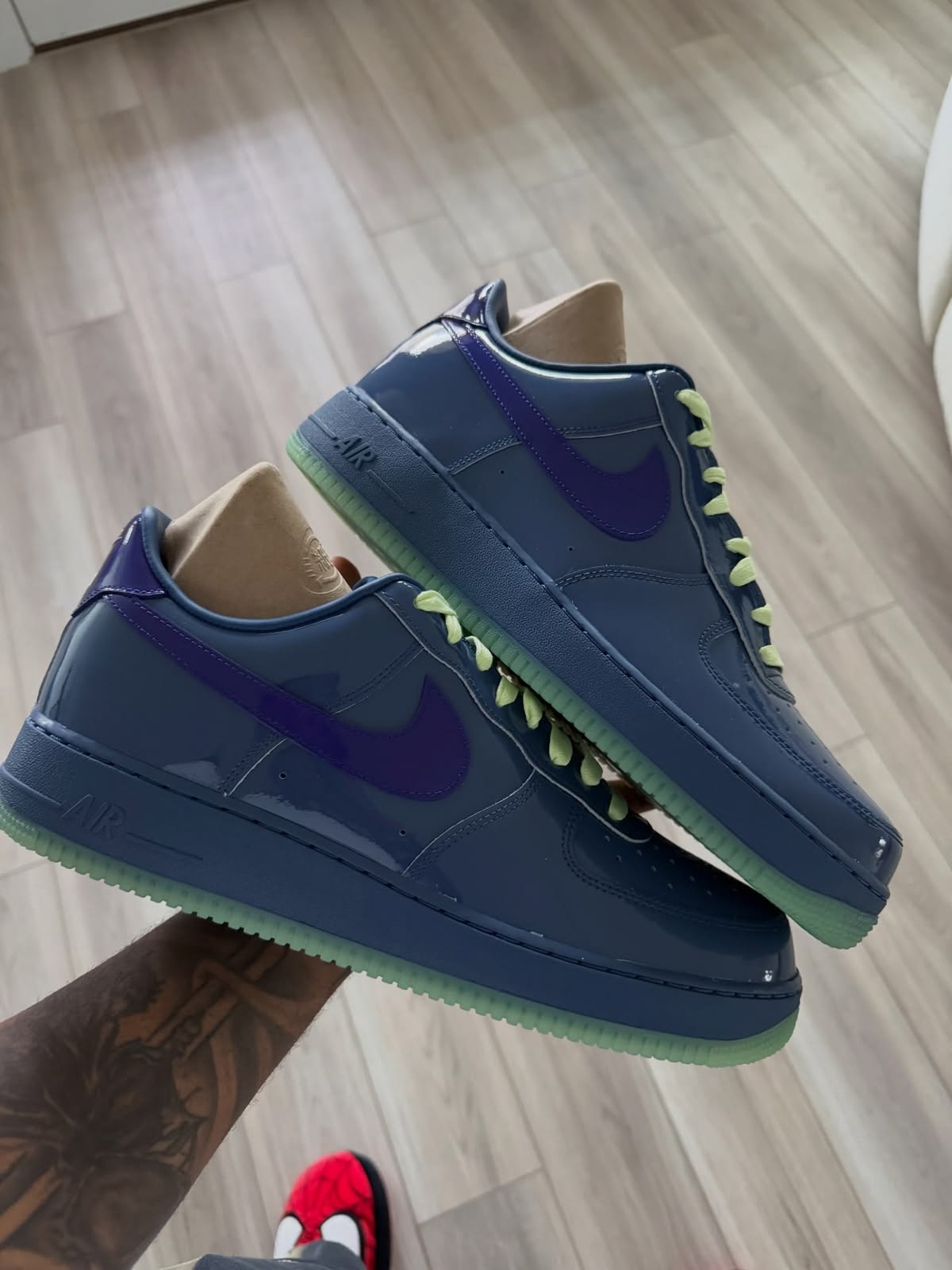 Nike Air Force 1 Low Patent Leather Mystic Navy Grape Ice - 2