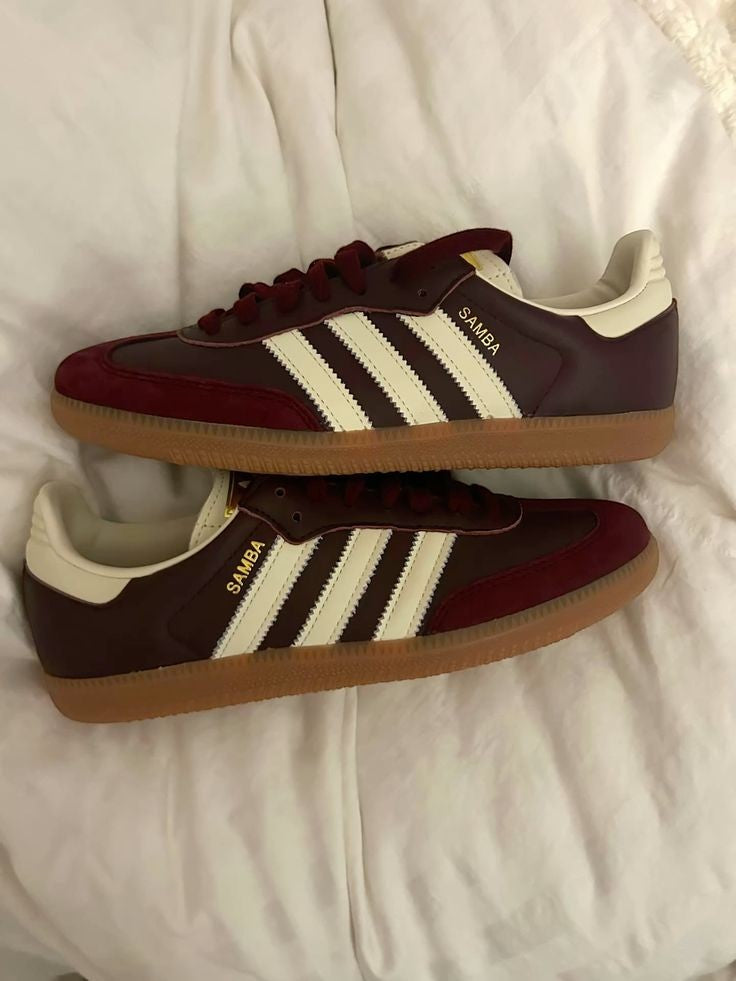 Adidas Samba OG Maroon Crewht Gold - 2