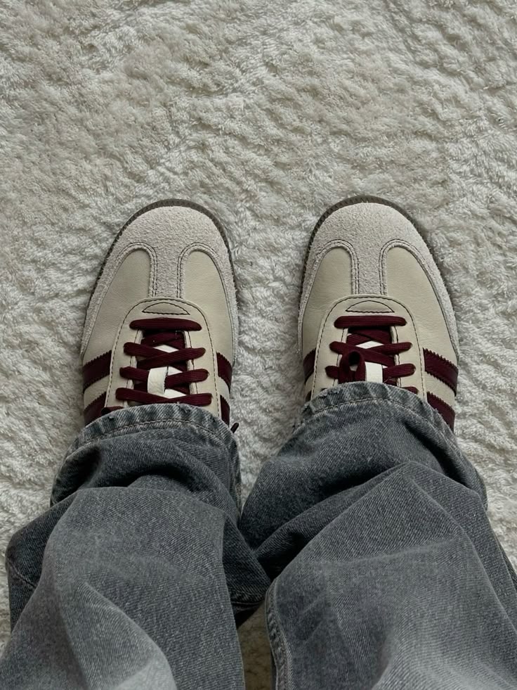 Adidas Samba OG Wonder White Maroon - 2