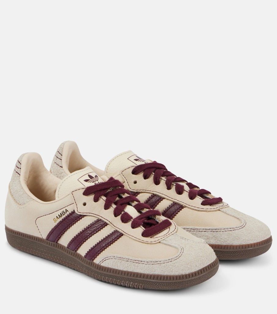Adidas Samba OG Wonder White Maroon - 4