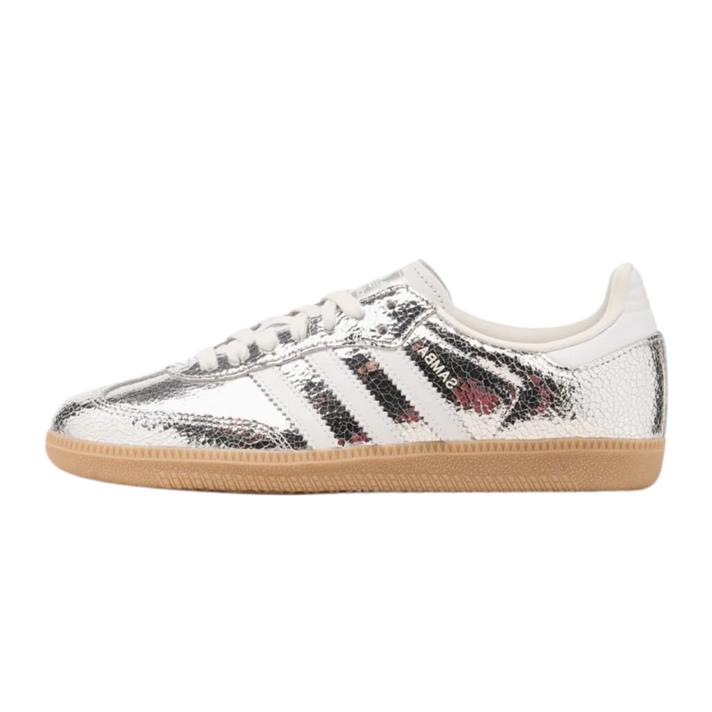 Adidas Samba Silver Metallic Cracked Leather - 1