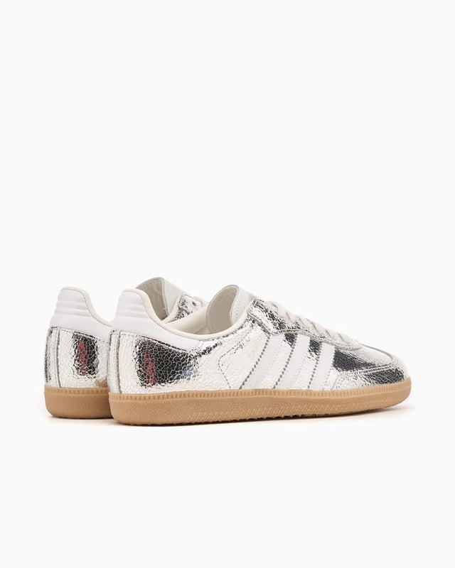 Adidas Samba Silver Metallic Cracked Leather