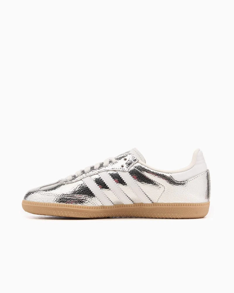 Adidas Samba Silver Metallic Cracked Leather - 4