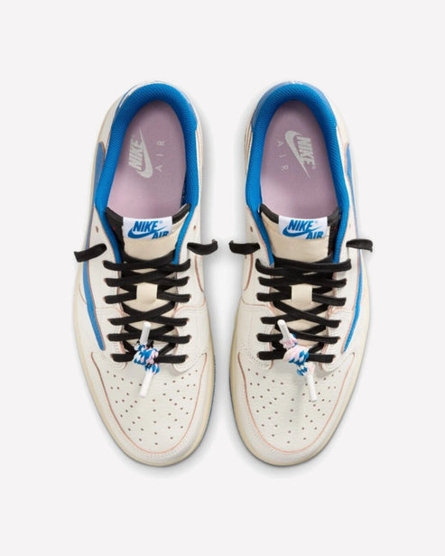Jordan 1 Retro Low OG SP Fragment x Travis Scott Sail Military Blue - 4