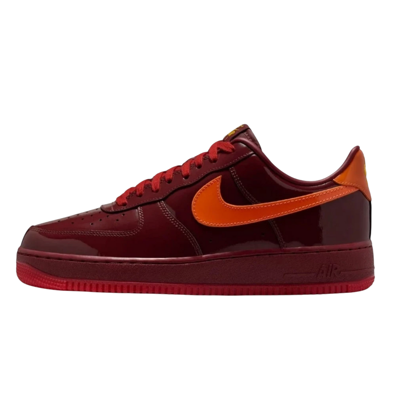 Nike Air Force 1 Low Patent Leather Dark Team Red Safety Orange