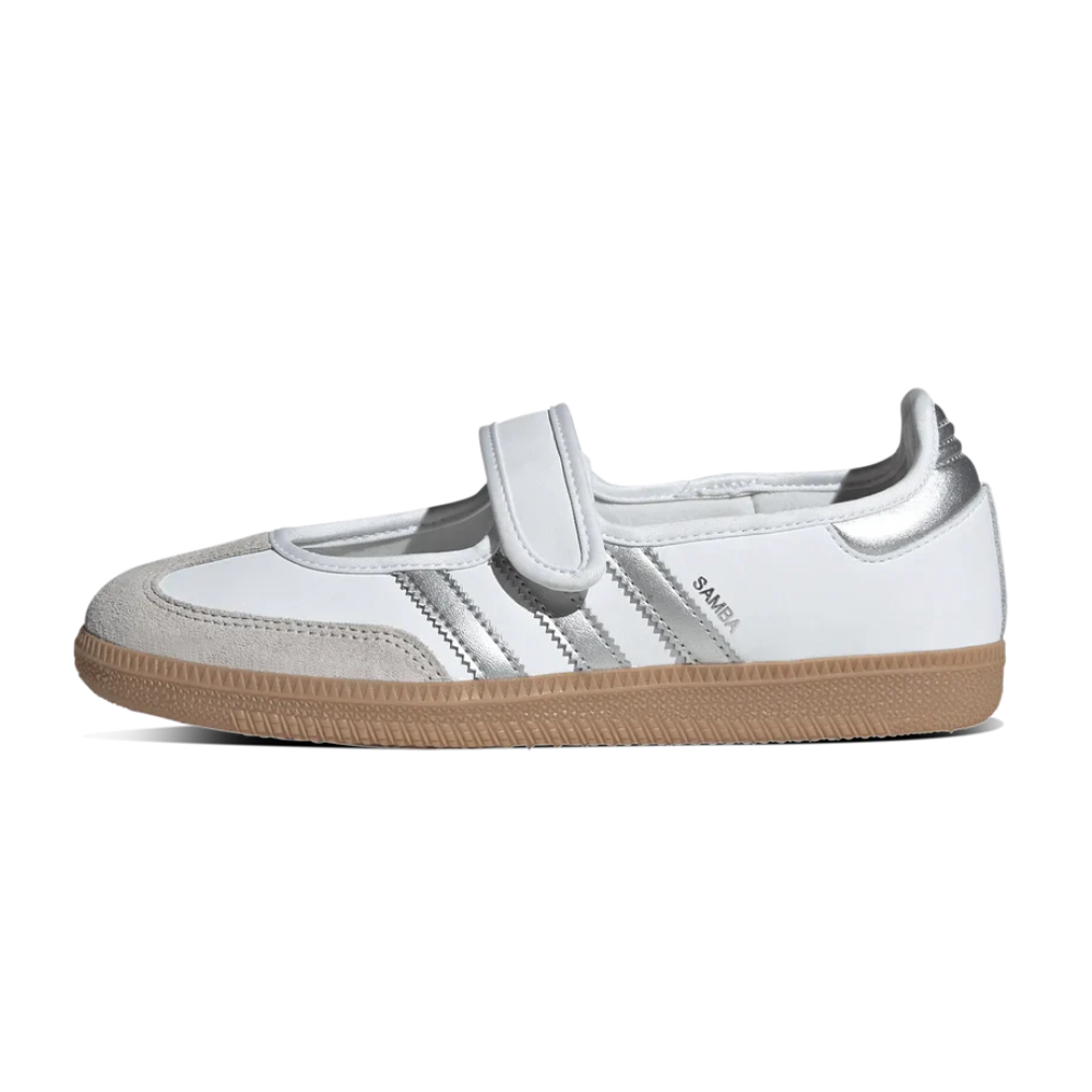 adidas Samba Jane White Silver Metallic (Women's) - 1