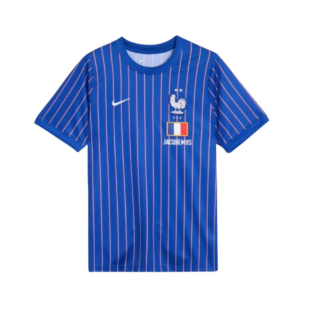 Nike x Jacquemus x France Pre Match Jersey Blue Stripe