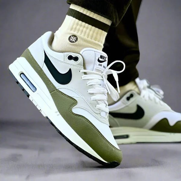 Nike Air Max 1 White Black Medium Olive - 2