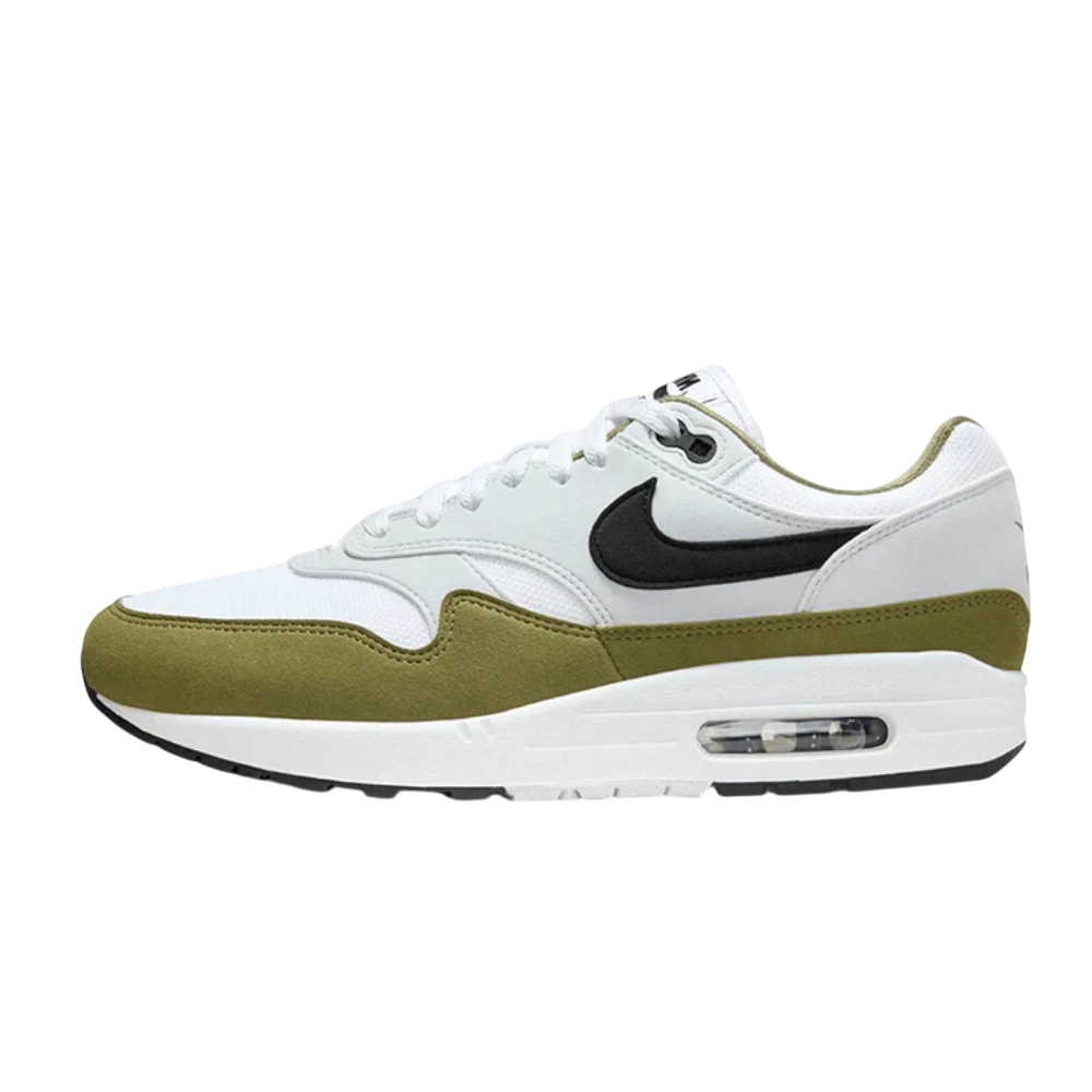 Nike Air Max 1 White Black Medium Olive - 1