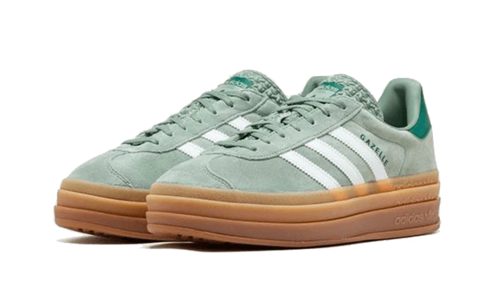adidas Gazelle Bold Silver Green Gum (Womens) - 2