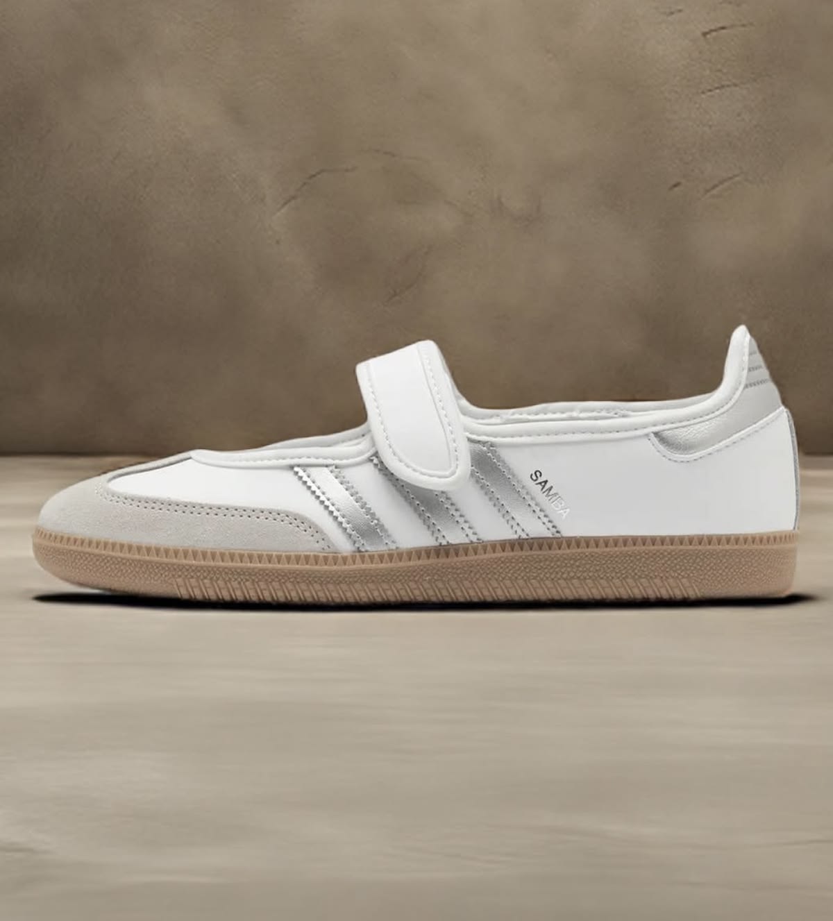 adidas Samba Jane White Silver Metallic (Women's) - 2