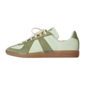 FastCop Store adidas BW Army Kith sneakers in tent green suede and leather with a gum sole, side profile view.