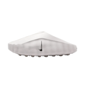 FastCop Store Nike Mind 001 Slide in Summit White with metallic silver Swoosh detail and textured side profile