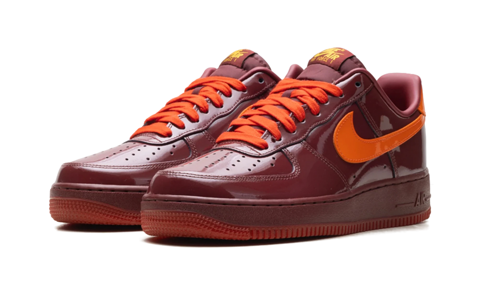 Nike Air Force 1 Low Patent Leather Dark Team Red Safety Orange - 2