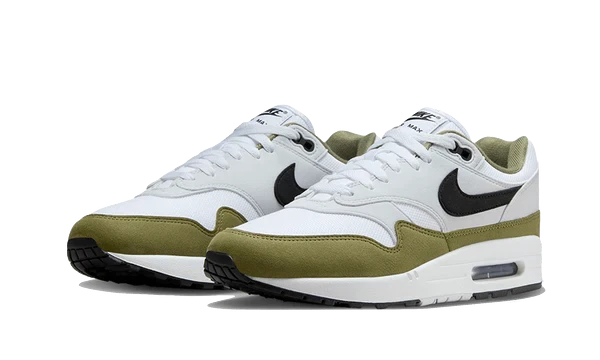Nike Air Max 1 White Black Medium Olive