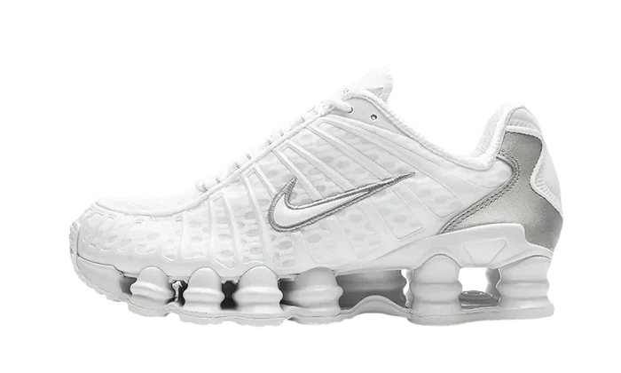 Nike Shox TL Blanc Argent Métallisé Orange Max