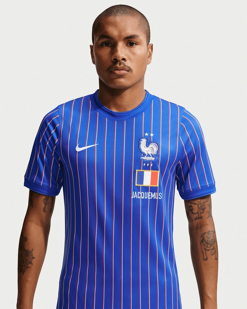 Nike x Jacquemus x France Pre Match Jersey Blue Stripe - 2